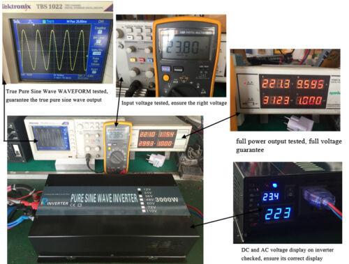 3000W Off Grid Pure Sine Wave 12V/24V/48V to 220V/240V Car Power Inverter
