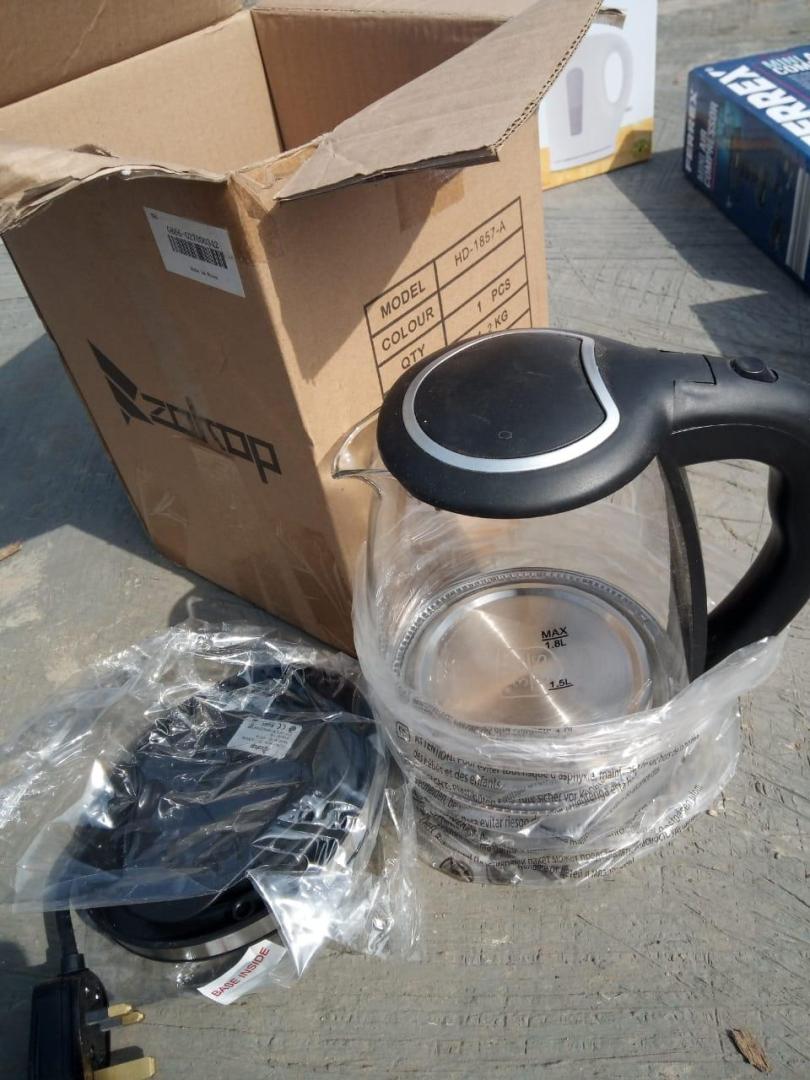 ZOKOP HD-1857-A 220V 2200W 1.8L Glass Electric Kettle 